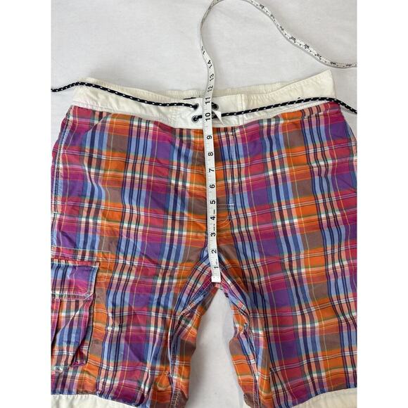Twee Plaid Tommy Hilfiger Board Shorts Swim Trunks 2010 Era Men's Medium Retro - Picture 2 of 10